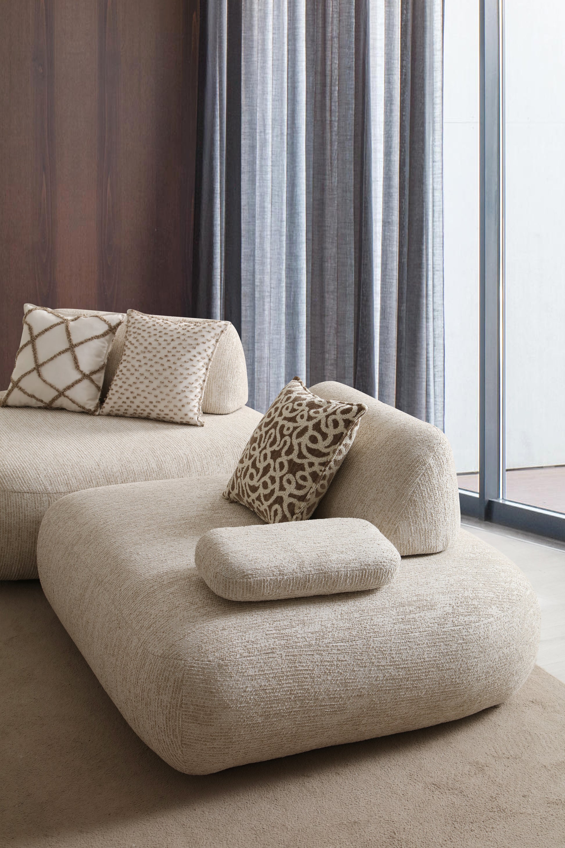 Canapé 3 places avec pouf STOH
